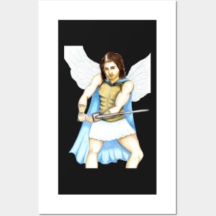 Archangel Michael the Protector- Pink Posters and Art